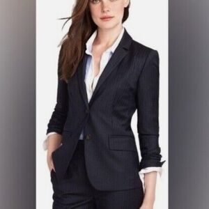 J. Crew Super 120s Wool Blazer Black Tailored Career Jacket 8